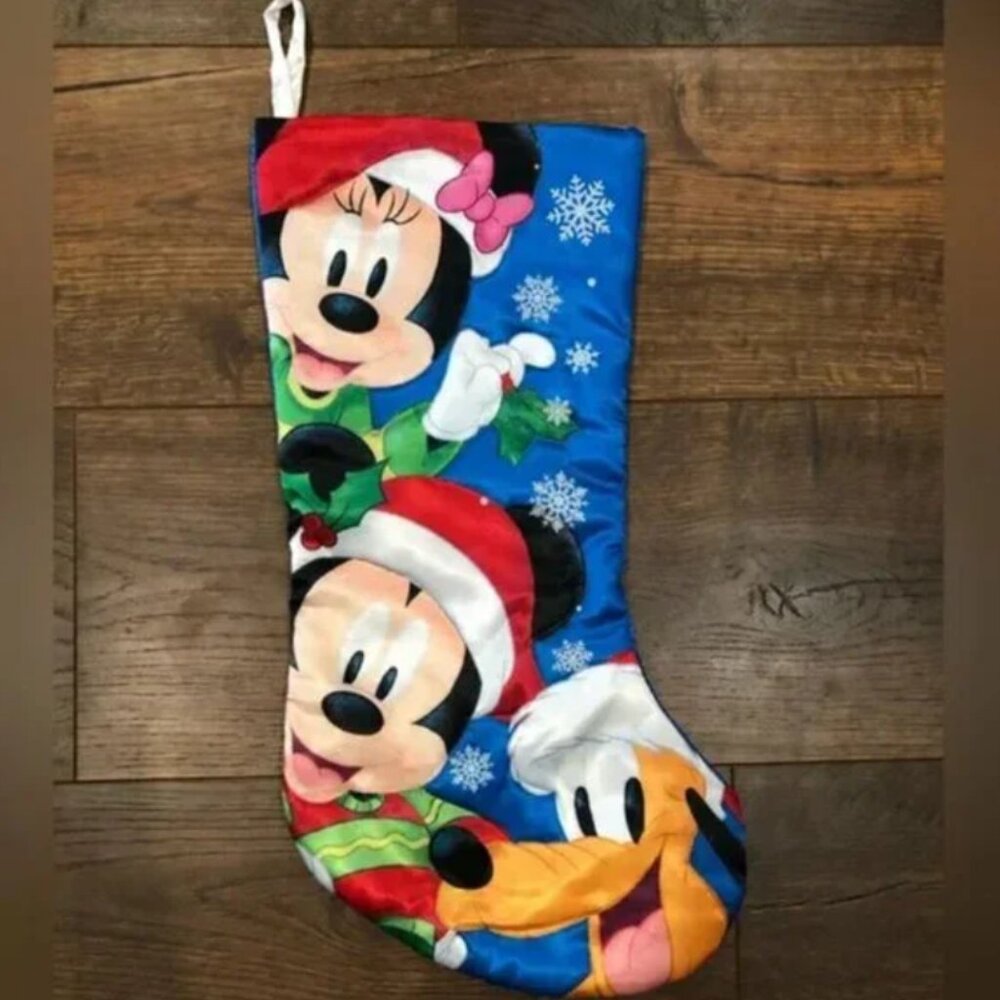 Mickey, Minnie and Pluto Christmas Stocking